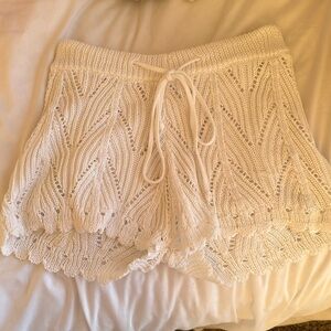 Shein Beach Mesh White Shorts Size S